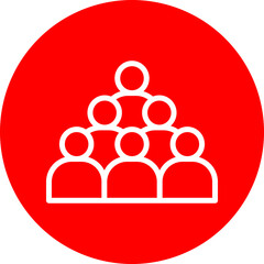 People Vector Line White Circle Red