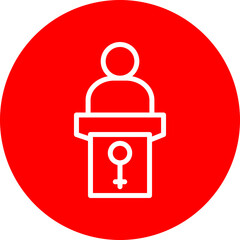 Politician Vector Line White Circle Red