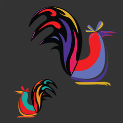 full color rooster logo and symbol 