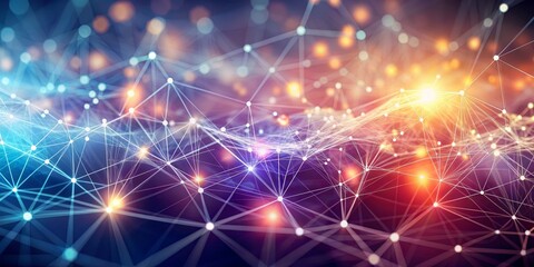 Fototapeta premium Interconnected Web of Light and Lines, digital, network, abstract, connection