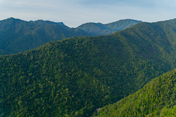 Naklejka premium High-altitude landscape. Highlands, the road to Dalat in Vietnam. 