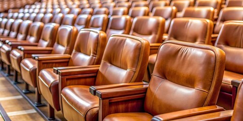 Obraz premium Leather Seats in a Row, Seats, Leather, Auditorium, Cinema