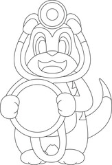 Meerkat Doctor Stethoscope Animal Vector Graphic Art Illustration