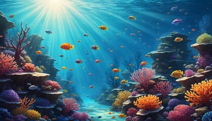 Vibrant Coral Reef with Colorful Fish | stunning underwater scene