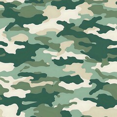 Fototapeta premium Green and beige camouflage pattern. Ideal for backgrounds, military themes, and fashion design.
