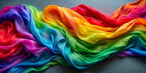 Rainbow Fabric Waves,  Abstract,  Texture,  Silk,  Drape