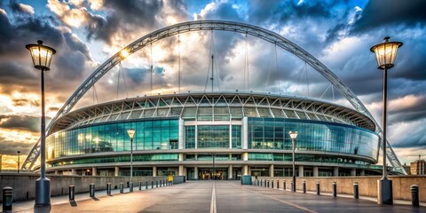 Obraz premium Stadium Under Sunset Sky, Architecture, Stadium, Sport, Arena