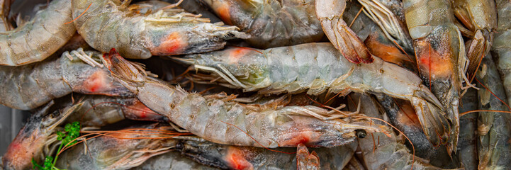 raw shrimp seafood prawn food fresh meal food snack on the table copy space food background rustic top view 