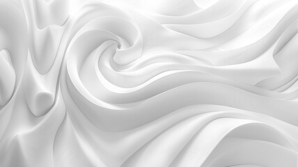 Obraz premium White swirl abstract background featuring smooth, flowing curves and soft gradients. The elegant and minimalistic design creates a sense of motion, perfect for modern,clean,and sophisticated projects 