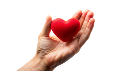 Hands holding heart symbolizes love and care in a romantic gesture