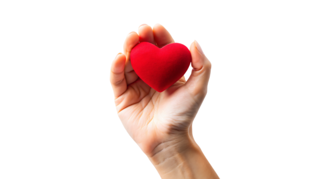 Hands holding heart symbolizes love and care in a romantic gesture