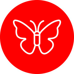 Butterfly Vector Line White Circle Red