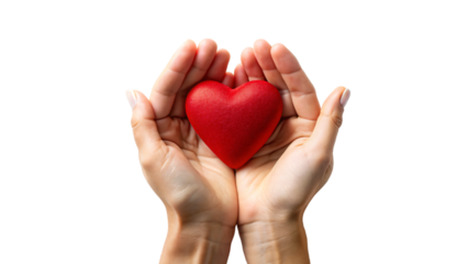 Hands holding heart symbolizes love and care in a romantic gesture