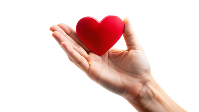 Hands holding heart symbolizes love and care in a romantic gesture - Powered by Adobe