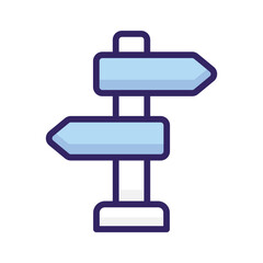 Flat vector design of direction board in modern style, an icon of guidepost