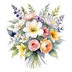 Obraz premium bouquet of flowers on white