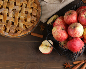 traditional homemade apple pie for dessert