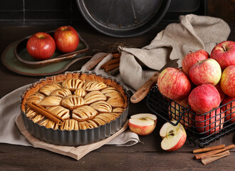 traditional homemade apple pie for dessert