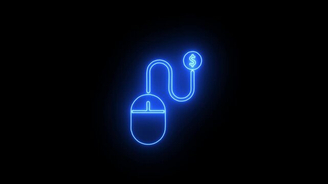 neon line Computer mouse icon animation, hardware, mouse logo, click.icon