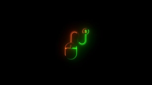 neon line Computer mouse icon animation, hardware, mouse logo, click.icon