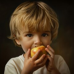 Blonde Kid's Healthy Fruit Snack