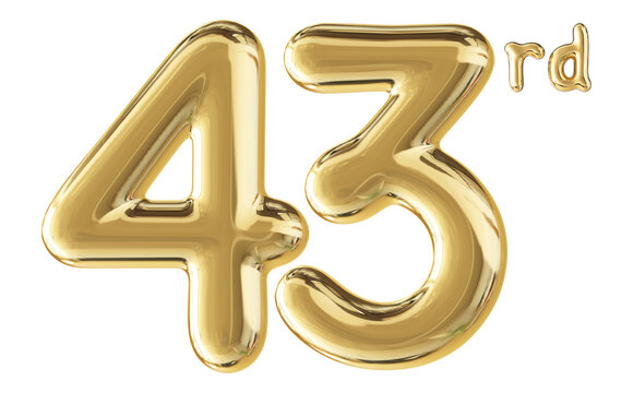 43rd Anniversary Gold Number 3D