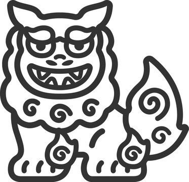 recommend clip art: シーサーのアイコン（線画）のイラスト