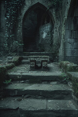 victorian stones old dark witch castle ornamented 