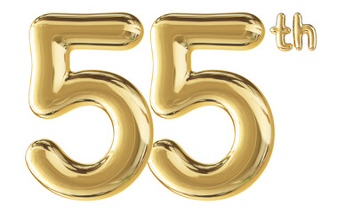 55th Anniversary Gold Number 3D