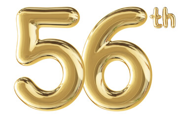 56th Anniversary Gold Number 3D