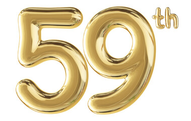 59th Anniversary Gold Number 3D