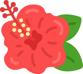 ハイビスカスの花のアイコンのイラスト