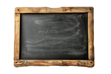 Wooden Frame Blackboard Isolated on Transparent