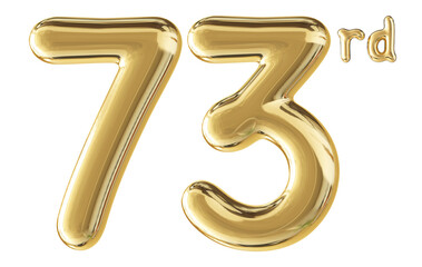 73rd Anniversary Gold Number 3D