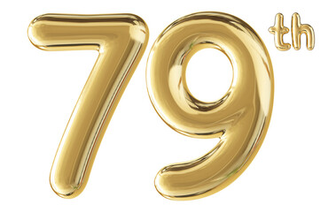 79th Anniversary Gold Number 3D