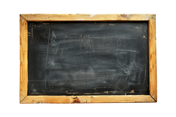 Blackboard with Wooden Frame Clear Background