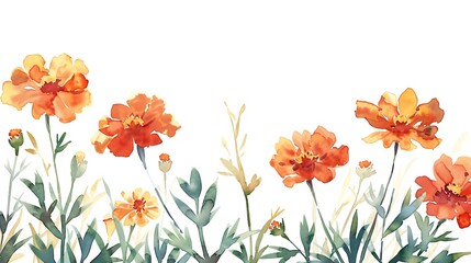 Watercolor Yellow Flowers Illustration