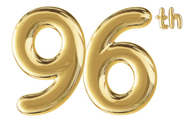 96th Anniversary Gold Number 3D