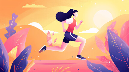 Outdoor running marathon illustration
