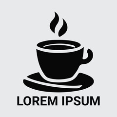 Stylish Black Coffee Cup Vector Silhouette for Logo Design, graphics design