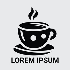 Stylish Black Coffee Cup Vector Silhouette for Logo Design, graphics design