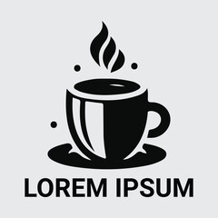 Stylish Black Coffee Cup Vector Silhouette for Logo Design, graphics design