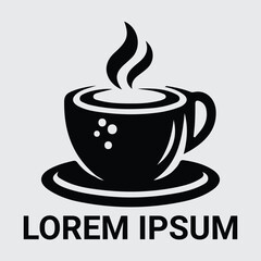 Stylish Black Coffee Cup Vector Silhouette for Logo Design, graphics design