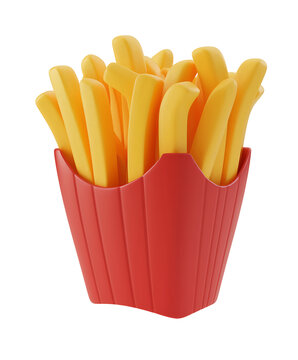 recommend clip art: French fries icon 3D rendering transparent
