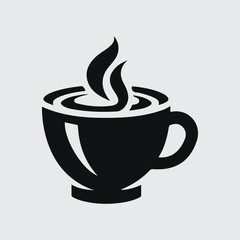 Elegant Coffee Cup Silhouette for Modern Branding and Graphics