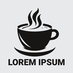 Elegant Coffee Cup Silhouette for Modern Branding and Graphics