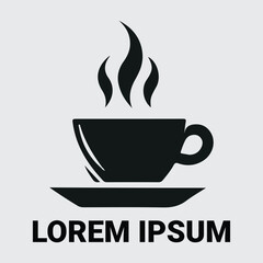 Elegant Coffee Cup Silhouette for Modern Branding and Graphics