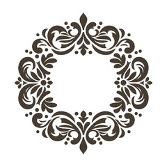 Elegant Black Floral Ornament Border Frame for vintage graphics Design, 