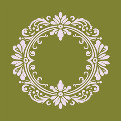 Elegant White Floral Ornament Border Frame for vintage graphics Design, 