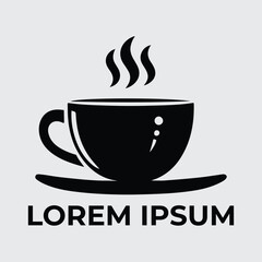 Elegant Coffee Cup Silhouette for Modern Branding and Graphics